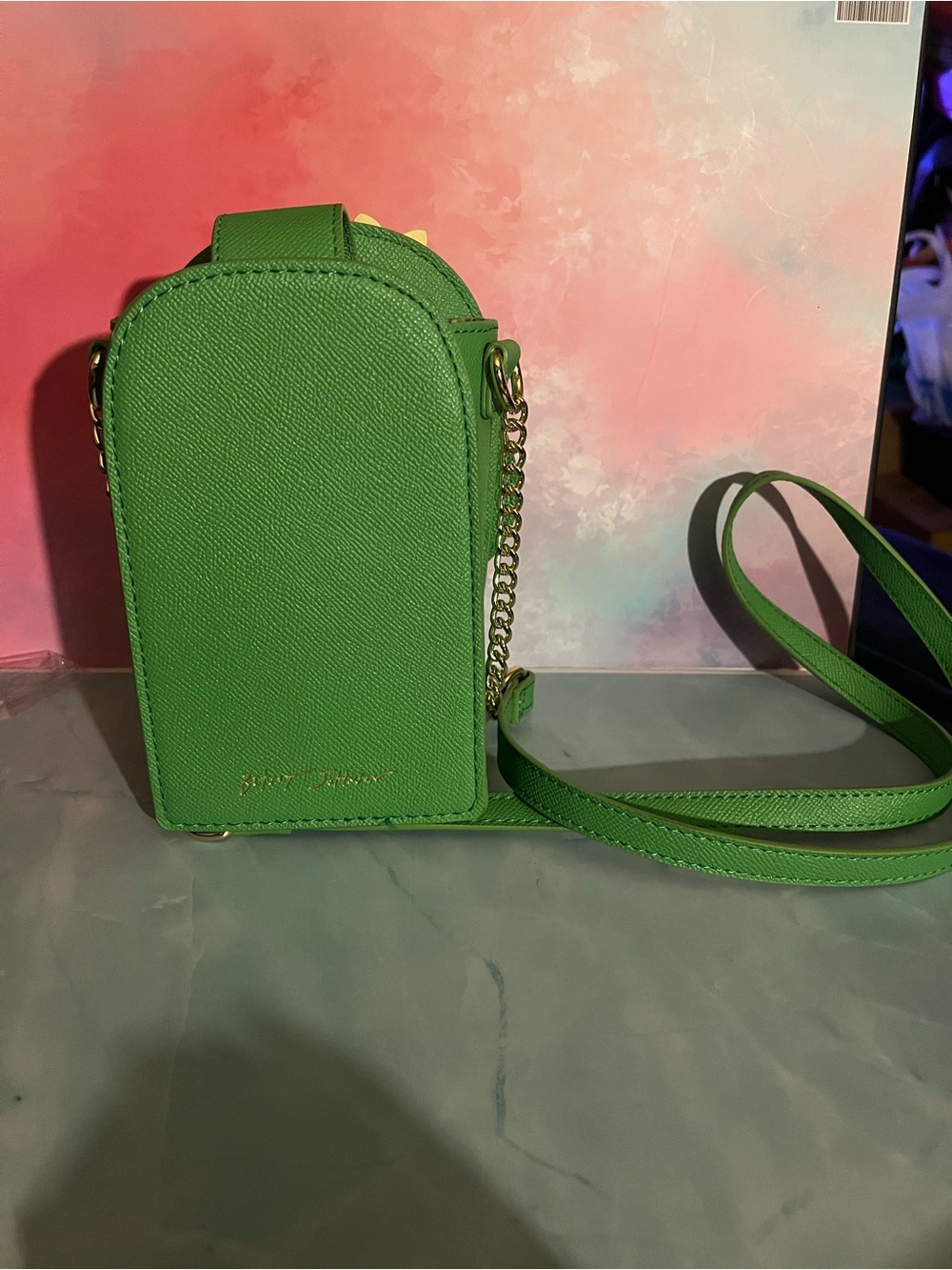 Betsey Johnson Green Floral Cactus Crossbody with Pink Tag - Picture 3 of 6